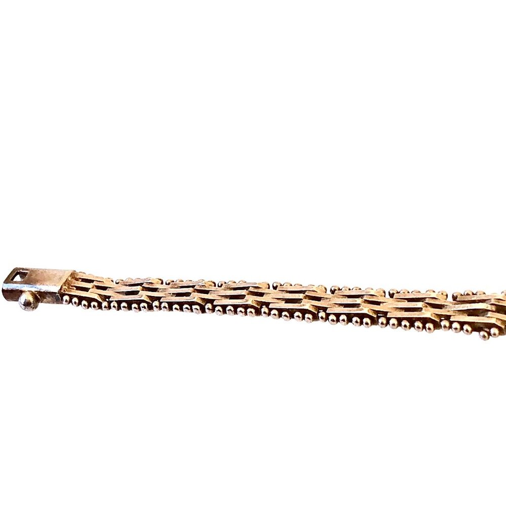 Sterling Silver Italy 925 Unique Chain Bracelet Signed SU Womens 7" - Picture 12 of 16